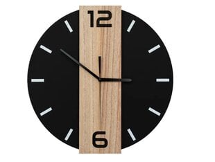 Tutumi sienas pulkstenis melns, brūns 35cm cena un informācija | Pulksteņi | 220.lv
