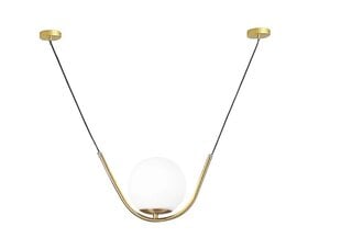 Zelta stikla lodveida piekaramā lampa APP689-1CP cena un informācija | Lustras | 220.lv