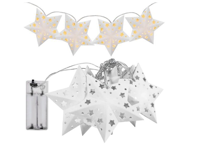 Ziemassvētku eglīšu gaismas LED papīra zvaigžņu virtene CD008 цена и информация | Ziemassvētku dekorācijas | 220.lv