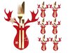 Ziemassvētku galda piederumu komplekts 4 gab Sarkans ziemeļbriedis cena un informācija | Ziemassvētku dekorācijas | 220.lv