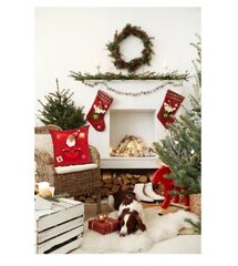Ziemassvētku spilvendrāna 45x45 RED YX023 цена и информация | Рождественские украшения | 220.lv