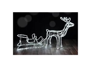 Ziemeļbriedis ar kamanām ar LED apgaismojumu cena un informācija | Ziemassvētku dekorācijas | 220.lv