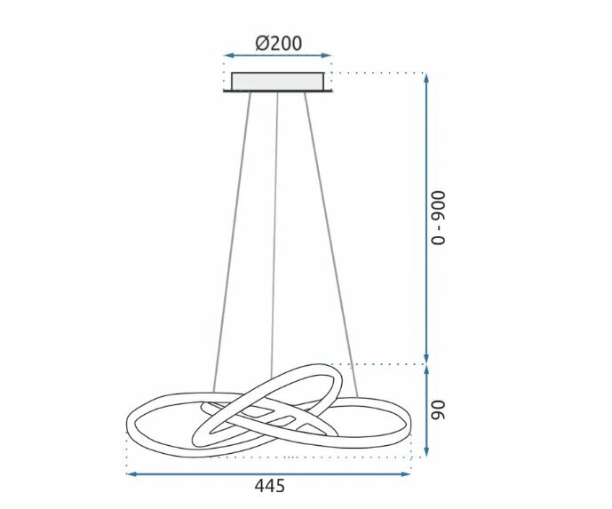 Ring Modern LED piekaramā griestu lampa + tālvadības pults APP392-CP White цена и информация | Piekaramās lampas | 220.lv