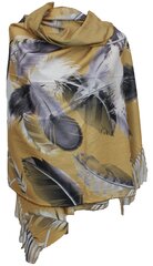Женский шарф с орнаментом из перьев, желтый цена и информация | <p>Тапочки женские</p>
 | 220.lv