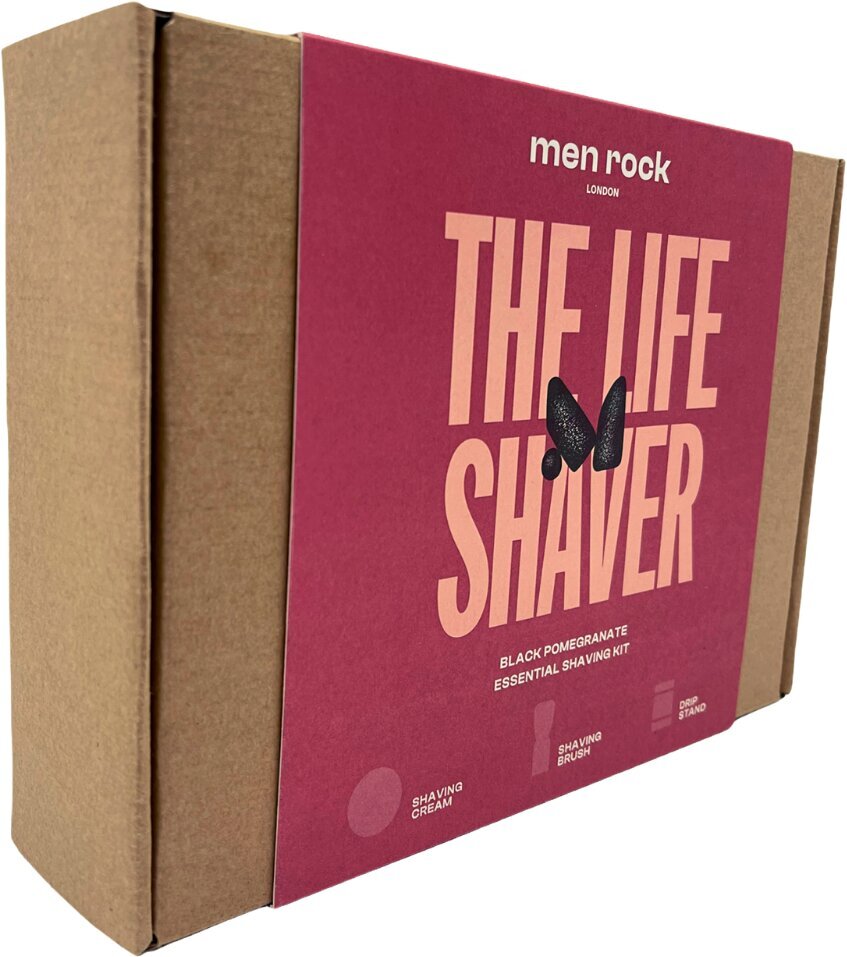 Skūšanās produktu komplekts The Life Shaver Black Pomegranate Essential Shaving Kit cena un informācija | Skūšanās piederumi, kosmētika | 220.lv