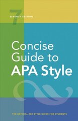 Concise Guide to APA Style 7th Revised edition цена и информация | Книги по социальным наукам | 220.lv