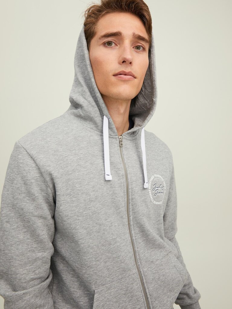 Jack & Jones vīriešu sporta krekls 12211515*01, helehall 5715309736844 цена и информация | Vīriešu jakas | 220.lv