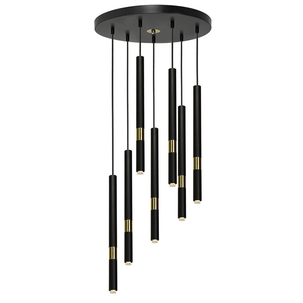 Piekaramā lampa Milagro MONZA BLACK / GOLD 7xG9 8W цена и информация | Lustras | 220.lv