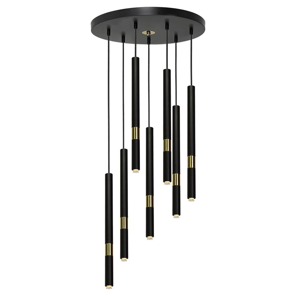 Piekaramā lampa Milagro MONZA BLACK / GOLD 7xG9 8W цена и информация | Lustras | 220.lv