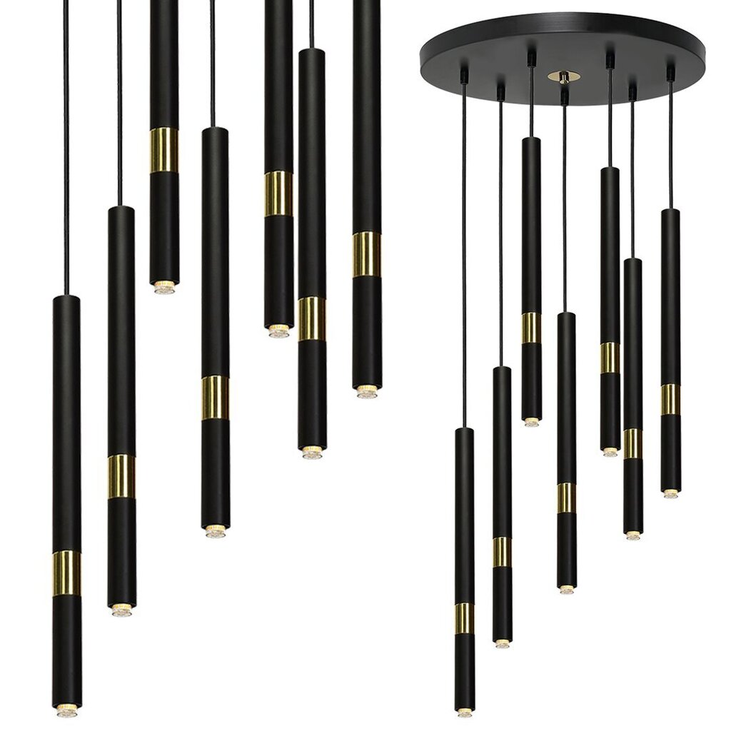 Piekaramā lampa Milagro MONZA BLACK / GOLD 7xG9 8W цена и информация | Lustras | 220.lv