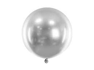 Spīdīgs apaļais balons 60 cm, sudrabi, 1 gb cena un informācija | Baloni | 220.lv