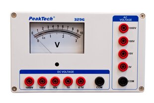 Analogais voltmetrs PeakTech® P 3296, 0 ... 0.1/1/10/100 / 1000V MAIŅSTRĀVA / LĪDZSTRĀVA cena un informācija | Rokas instrumenti | 220.lv