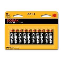 Kodak XTRALIFE sārma AA baterijas, 10 gab. cena un informācija | Baterijas | 220.lv