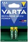 Varta Recharge Accu Power AAA (HR03) uzlādējamās baterijas, 1000mAh, 2 gab цена и информация | Baterijas | 220.lv