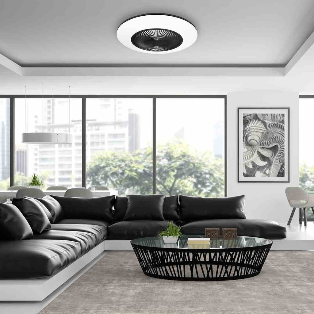 Griestu lampa LED ARIA BLACK 38W ar ventilatoru cena un informācija | Griestu lampas | 220.lv