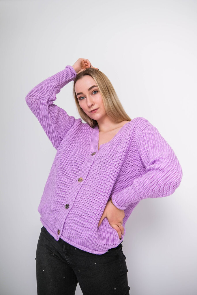 Sieviešu džemperis ar pogām Kredaga 883, violets cena un informācija | Sieviešu džemperi | 220.lv