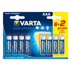 Varta LR6 AA 1,5V baterijas, 8 gab. cena un informācija | Baterijas | 220.lv