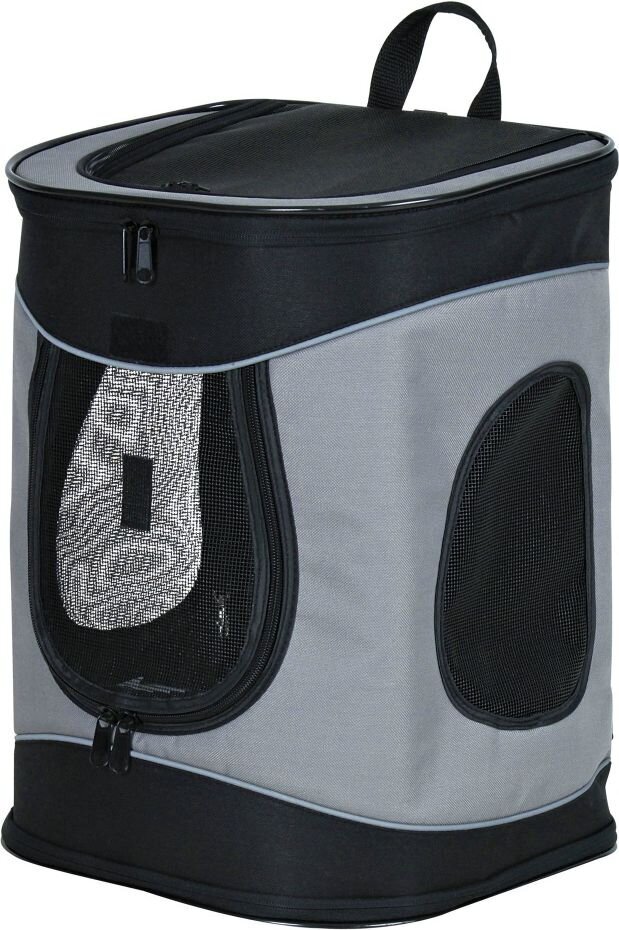 Trixie Timon dzīvnieku pārvadāšanas mugursoma, 34x44x30 cm, melna-pelēka цена и информация | Transportēšanas būri, somas | 220.lv
