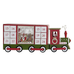Ziemassvētku kalendārs DKD Home Decor Vilciens, koka (43 x 9.5 x 17 cm) cena un informācija | Ziemassvētku dekorācijas | 220.lv
