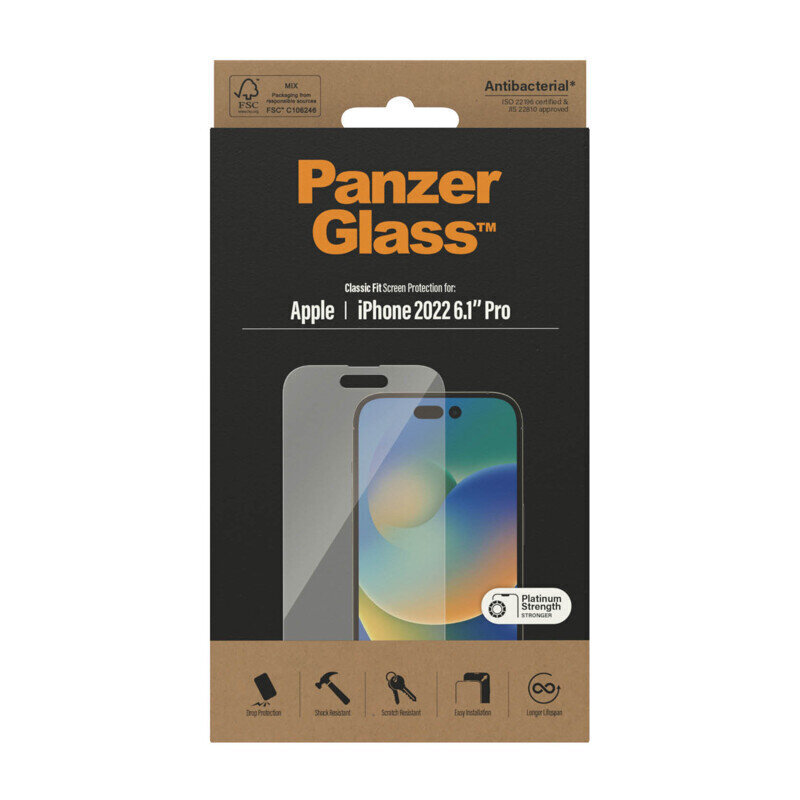 PanzerGlass iPhone 14 Pro цена и информация | Ekrāna aizsargstikli | 220.lv