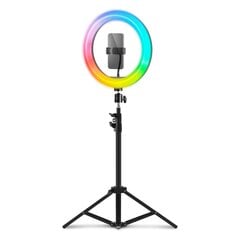 MARS GAMING MGRING Blogošanas statīvs ar RGB gredzena lampu 1,5m / 1200lm / 10" cena un informācija | Apgaismojums fotografēšanai | 220.lv