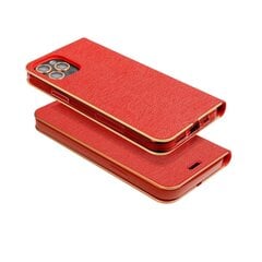 Samsung Galaxy A22 5G maciņš Luna Book Gold, sarkans cena un informācija | Telefonu vāciņi, maciņi | 220.lv