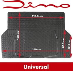 DINO 130026 Trunk Mat 140 x 108 см универсальный резиновый мат против SLIP MAT Universal Shroege цена и информация | Коврики для багажника по авто моделям | 220.lv