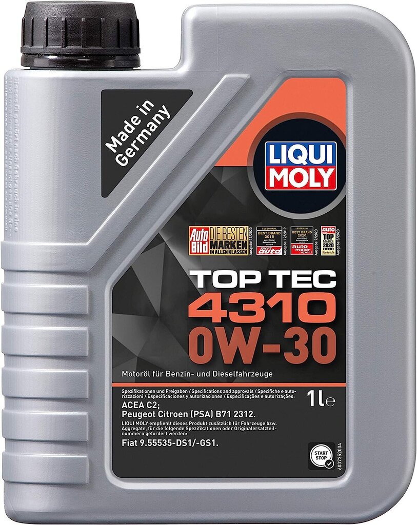 Liqui Moly 3735 TOP TEC 4310 0W-30 1 L cena un informācija | Auto ķīmija | 220.lv