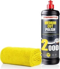 Detalizēti Menernas politikas komplekts: Menzerna 2000 Medium Cut - 1L Polish + mikrošķiedras audums 550gsm, 40x40cm cena un informācija | Auto ķīmija | 220.lv