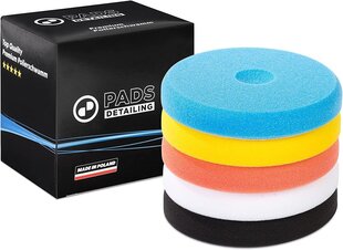 Detaļas spilventiņi 5 Iestatiet pulēšanas spilventiņus 125 mm - pulēšanas sūklis 125 mm - pulēšanas stiprinājums - pulēšanas sūklis 125 mm Velcro - Heat -Resistant - lakas renovācija - 5 sūkļa cietība - pulēšanas spilventiņš (izlīdzināšana 125/150 mm) cena un informācija | Auto ķīmija | 220.lv