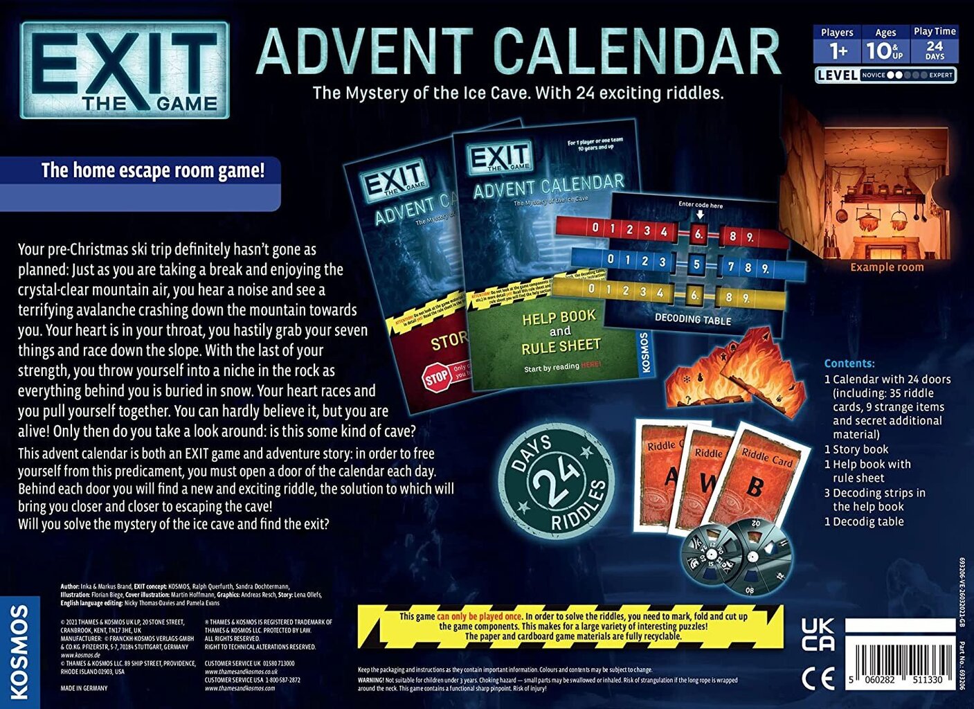 Exit: The Game – Advent Calendar: The Mystery of the Ice Cave cena un informācija | Galda spēles | 220.lv