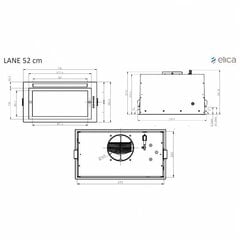 Elica LANE GR/A/52 Капот цена и информация | Вытяжки на кухню | 220.lv