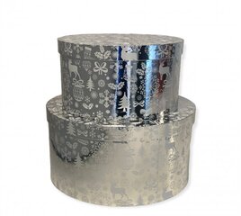 Круглая подарочная коробка Ø 29.5 х 15.8 см, Nr8, цвет: серебро (438220) 7517 цена и информация | Рождественское украшение CA1029 | 220.lv