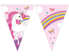 Гирлянда-вымпел 230 x 25 см "Unicorn Rainbow" 93763 цена и информация | Праздничные декорации | 220.lv