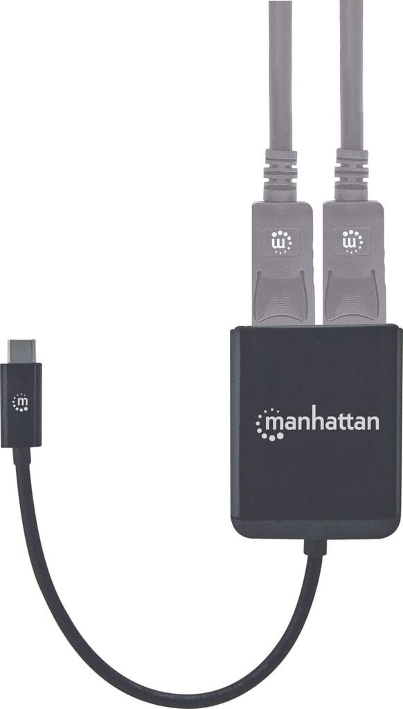 Adaptera centrmezgls Manhattan USB-C uz 2X DisplayPort MST 4K HUB cena un informācija | Adapteri un USB centrmezgli | 220.lv