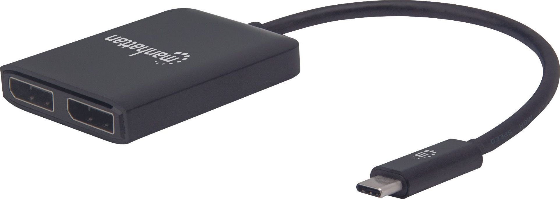 Adaptera centrmezgls Manhattan USB-C uz 2X DisplayPort MST 4K HUB цена и информация | Adapteri un USB centrmezgli | 220.lv