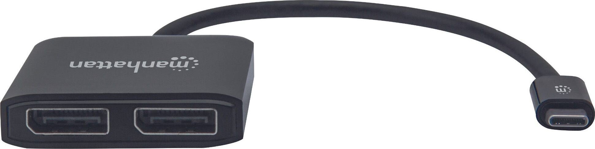 Adaptera centrmezgls Manhattan USB-C uz 2X DisplayPort MST 4K HUB цена и информация | Adapteri un USB centrmezgli | 220.lv
