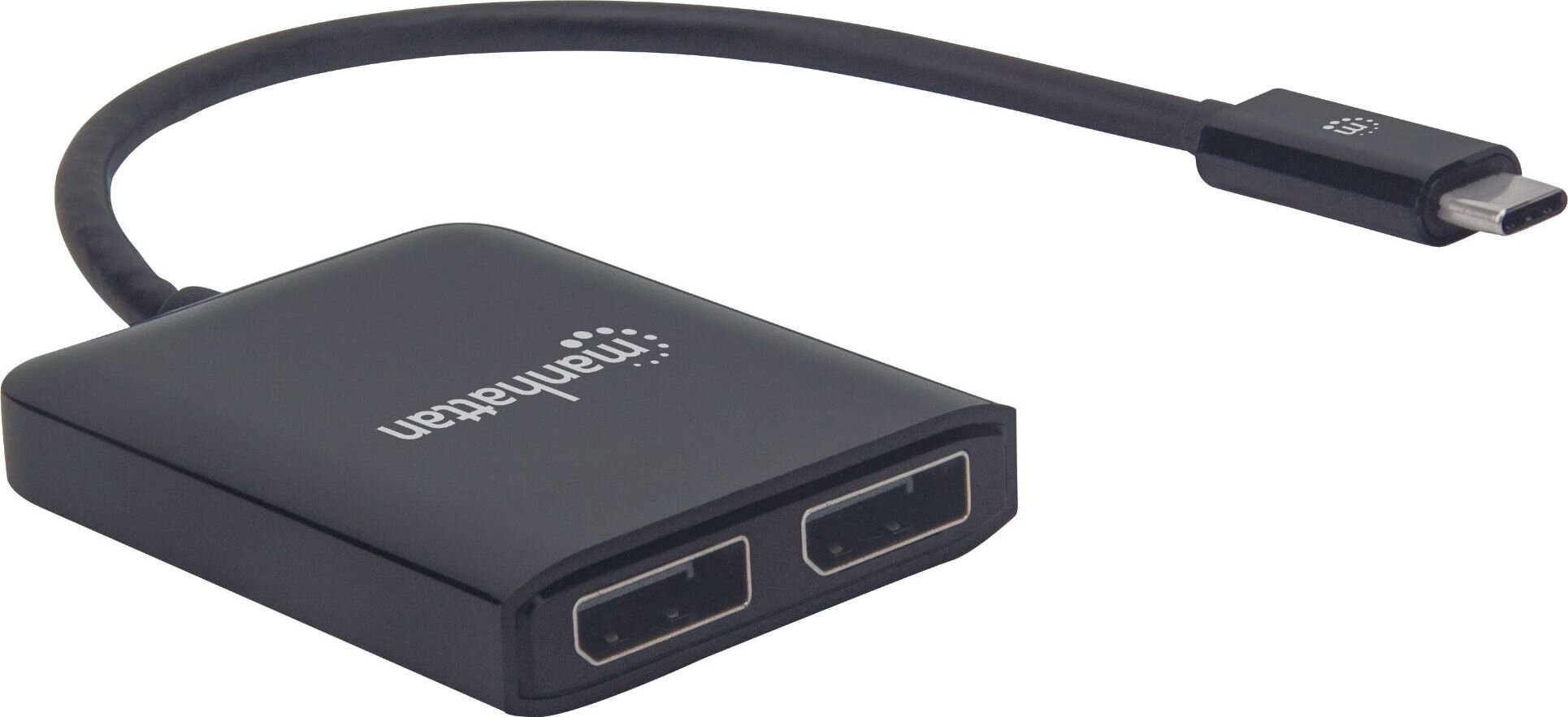 Adaptera centrmezgls Manhattan USB-C uz 2X DisplayPort MST 4K HUB cena un informācija | Adapteri un USB centrmezgli | 220.lv