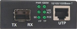 Gigabit multivides pārveidotājs Intellinet PoE+ 1000Base-T RJ45 uz Slot SFP cena un informācija | Komutatori (Switch) | 220.lv