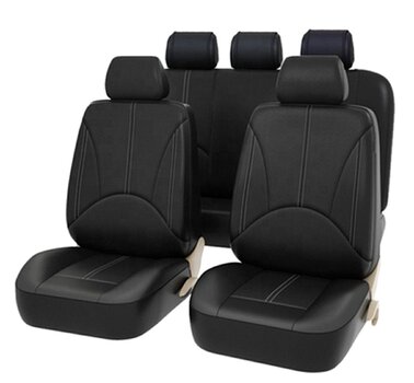 Auto sēdekļu pārvalku komplekts, melna eko āda cena un informācija | Auto sēdekļu pārvalki | 220.lv