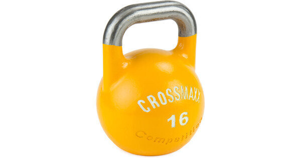 Svaru bumba sacensībām Crossmaxx Competition Kettlebell 16 kg dzeltena cena un informācija | Svari, hanteles, stieņi | 220.lv