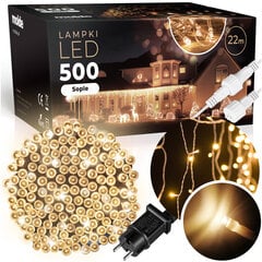 500 LED Ziemassvētku vītne "Lāstekas", 22m. , silta gaisma cena un informācija | Ziemassvētku lampiņas, LED virtenes | 220.lv
