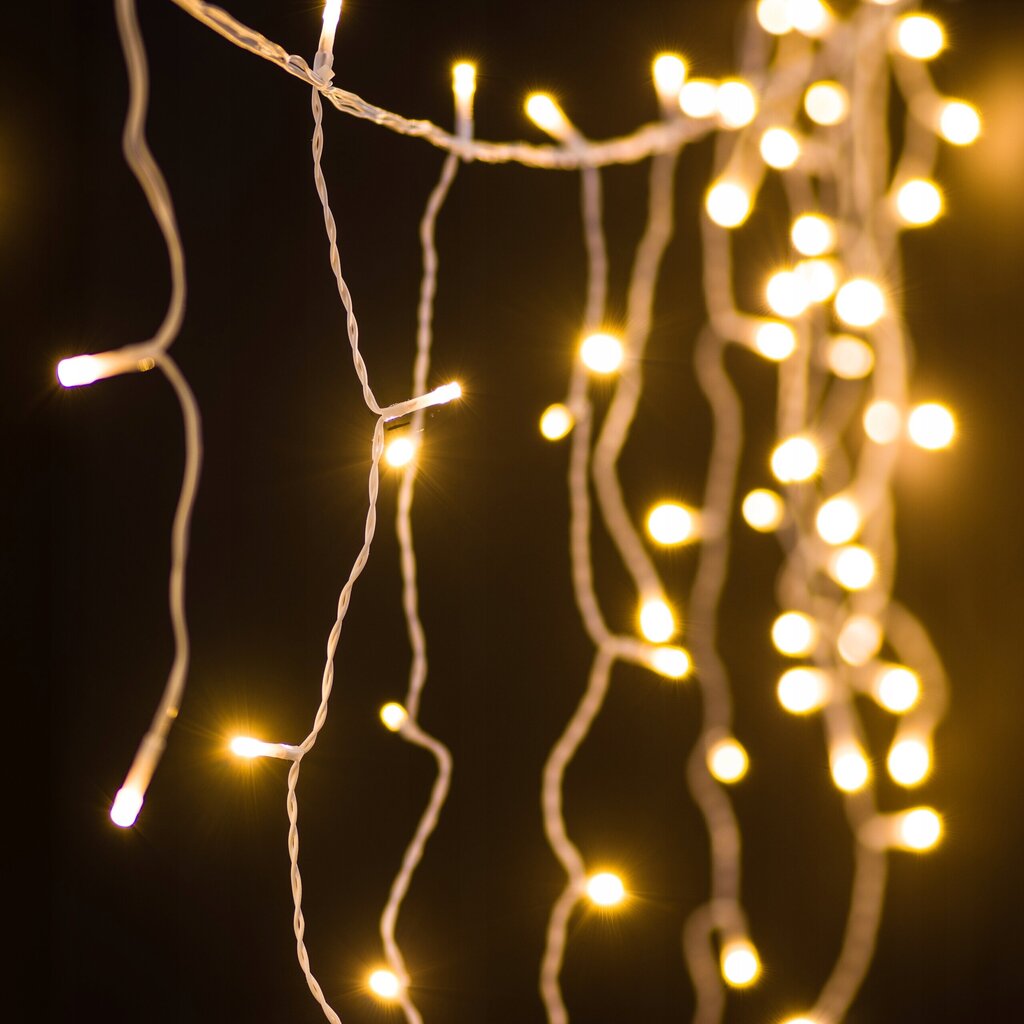 300 LED Ziemassvētku vītne "Lāstekas", 11m. , silta gaisma cena un informācija | Ziemassvētku lampiņas, LED virtenes | 220.lv
