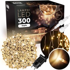 300 LED Ziemassvētku vītne "Lāstekas", 11m. , silta gaisma цена и информация | Гирлянды | 220.lv