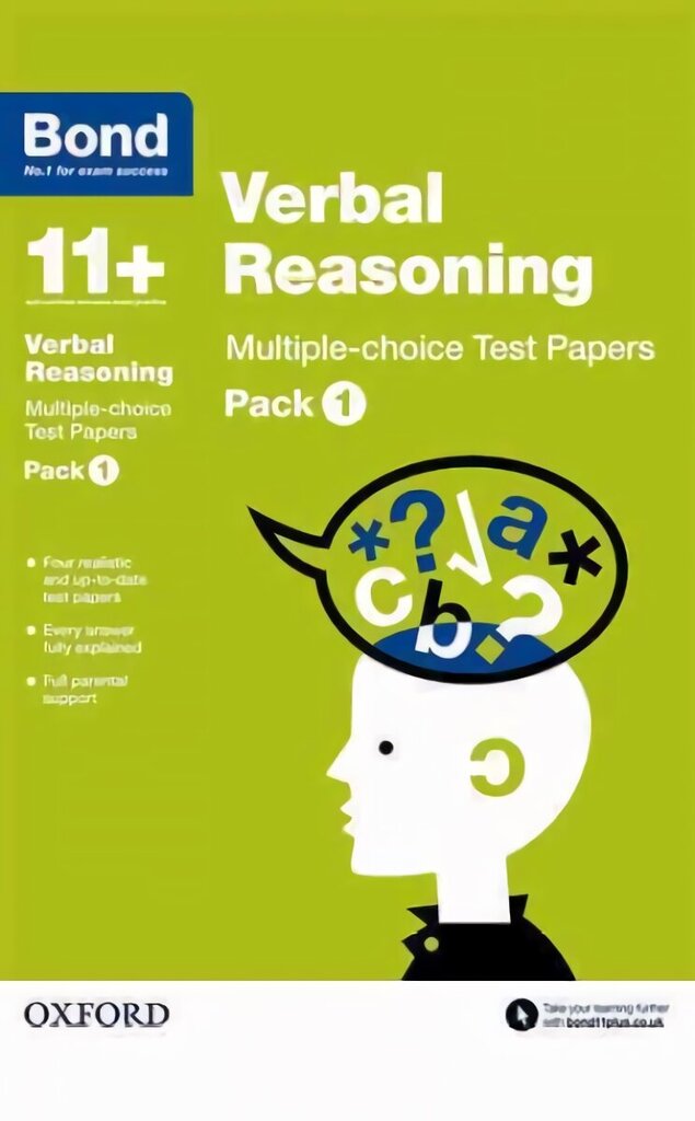 Bond 11plus: Verbal Reasoning: Multiple-choice Test Papers: Pack 1, Pack 1 цена и информация | Grāmatas pusaudžiem un jauniešiem | 220.lv