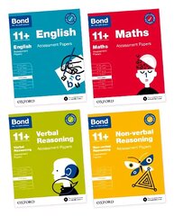 Bond 11plus: Bond 11plus English, Maths, Non-verbal Reasoning, Verbal Reasoning   Assessment Papers 8-9 years Bundle 1 цена и информация | Книги для подростков и молодежи | 220.lv