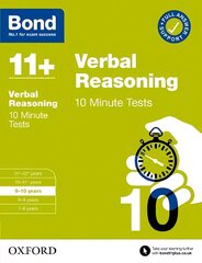 Bond 11plus: Bond 11plus 10 Minute Tests Verbal Reasoning 9-10 years 1 цена и информация | Книги для подростков и молодежи | 220.lv