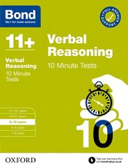 Bond 11plus: Bond 11plus 10 Minute Tests Verbal Reasoning 9-10 years 1 cena un informācija | Grāmatas pusaudžiem un jauniešiem | 220.lv