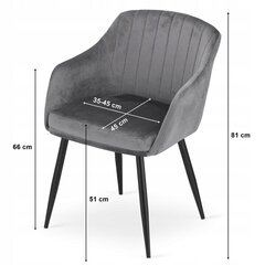DAXO стул, темно-серый бархат, 2x цена и информация | Стулья для кухни и столовой | 220.lv