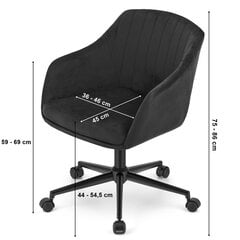 MINK grozāms krēsls, melns samts cena un informācija | Biroja krēsli | 220.lv